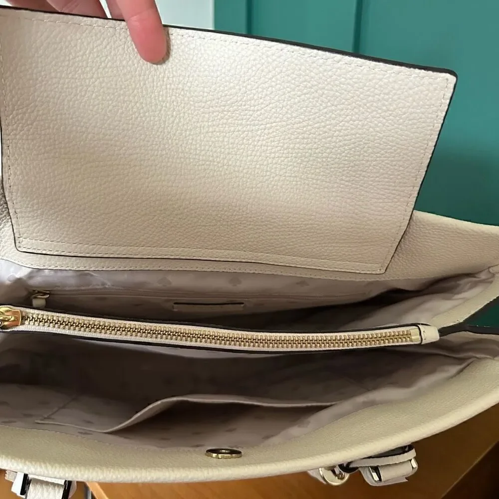 Kate Spade Naomi Tote in Pebbled Leather Soft Limestone Off White